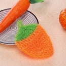 1pc Strawberry Floral Printed Dishcloth Polyester Fiber PE Dishrag(Orange)