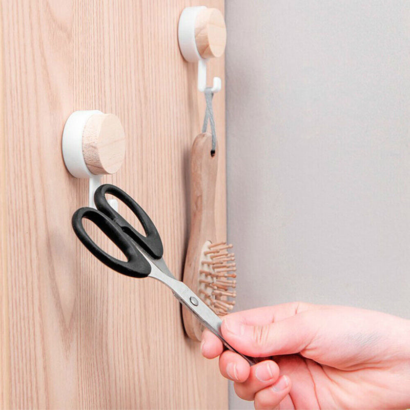 Wooden Wall Hanger Hook Key Holder Kitchen Organizer Storage Rack (1 White)