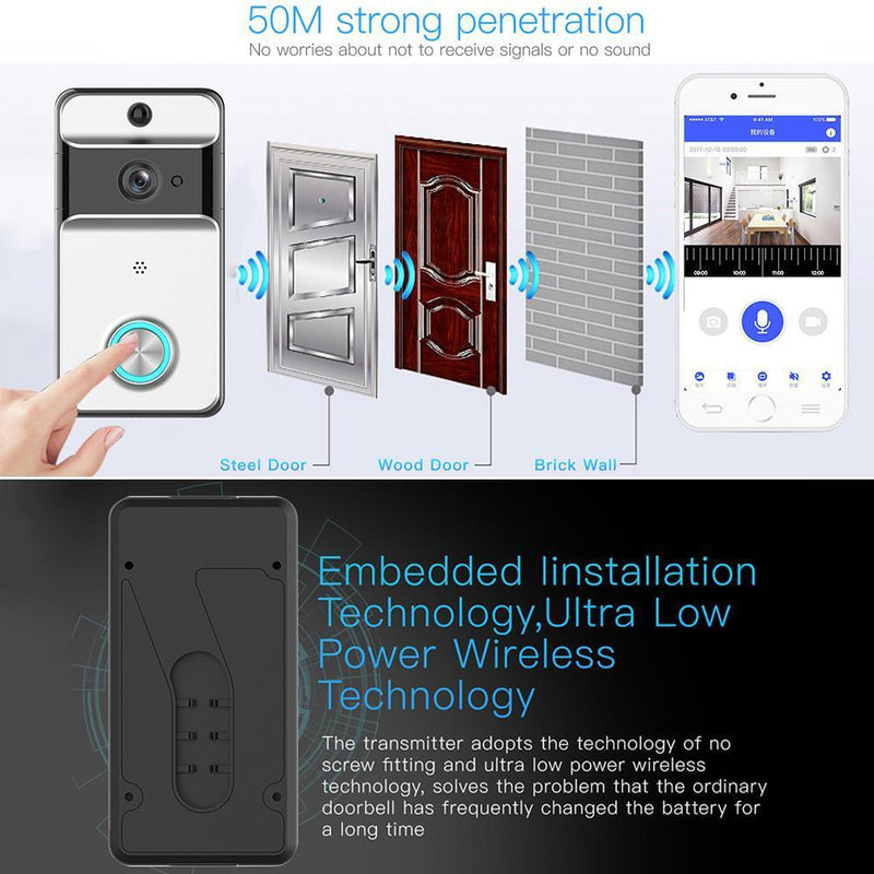 Smart Wireless WiFi Home Security DoorBell Camera Phone Video Door Intercom