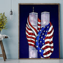 5D DIY Diamond Painting Flag Twin Tower Full Drill Rhinestone Mosaic Art Picture