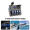 4 Gang Rocker Switch Panel Outlet Combination Switch (Blue Digital Display)