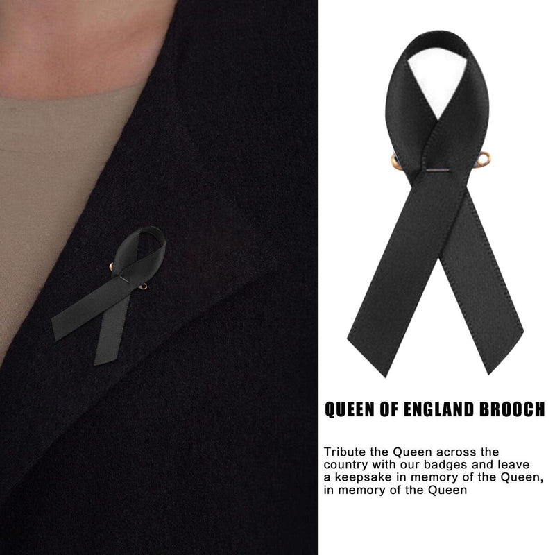 Black Ribbon Memorial enamel lapel pin badge- Queen Elizabeth II-1926 - 2022.