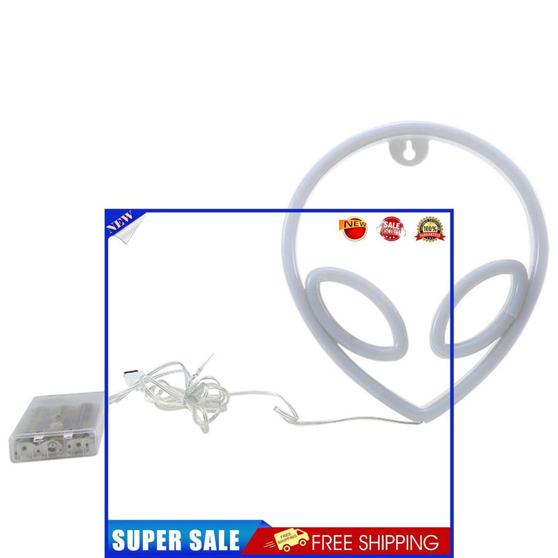 LED Alien Neon Signs Light Wall Decor Art for Bedroom Halloween (Blue Pink)