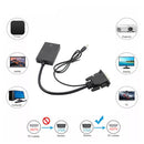 VGA Male to HDMI-compatible Female Adapter Converter with 3.5mm Audio Input