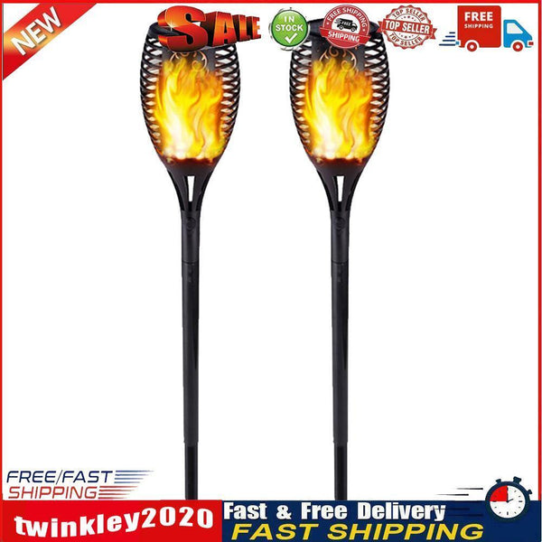 Outdoor Garden Solar Flame Light Waterproof LED Torch Lamp for Yard (2pcs) Newly