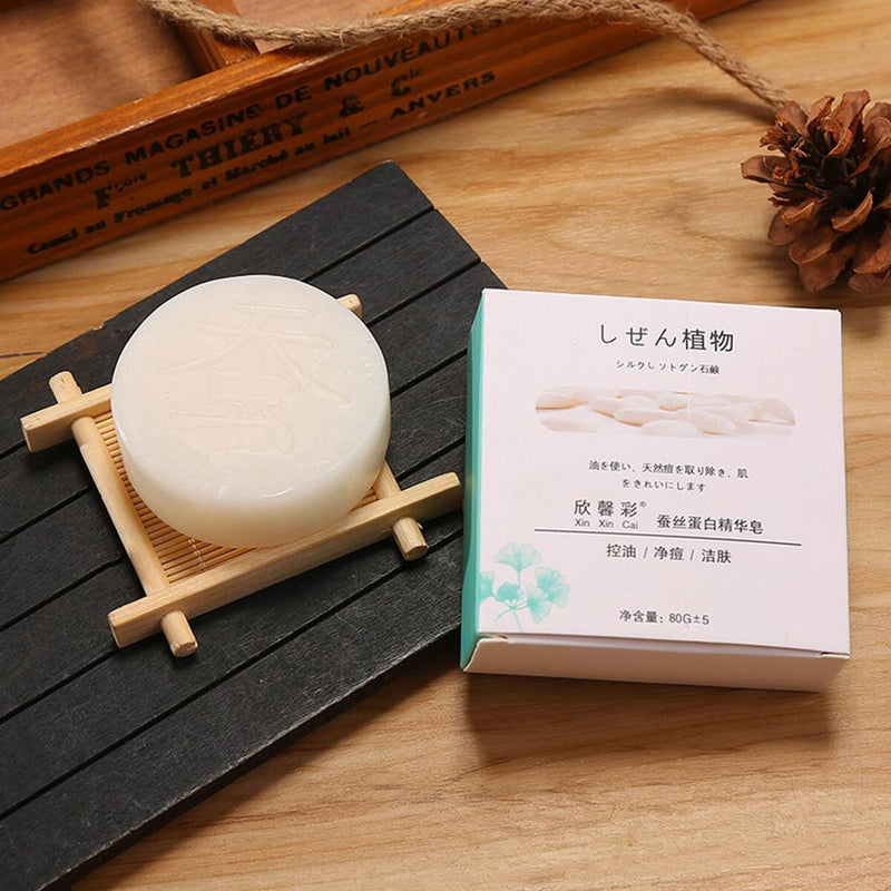 Silk Protein Skin Repair Soap Essence Lightening Soap Oil Control Goat Milk Soa`