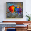 DIY Printed Colorful Bird Cross Stitch Full Embroidery Canvas Home Wall Dec