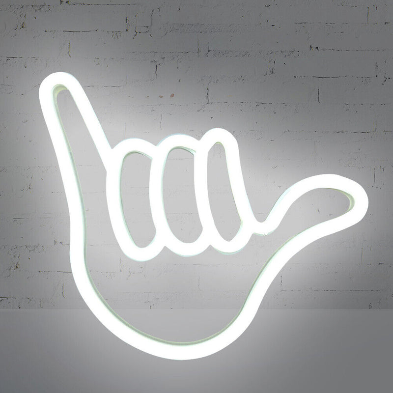 Finger LED Neon Lights Party Walls Hanging Neon Sign Night Lamp Home Decoration