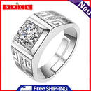 Crystal Ring for Men Engagement Rings Zirconia Wedding Open Rings Jewelry