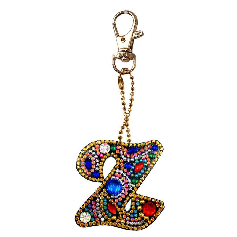 DIY Key Chain Diamond Painting Letters Women Bag Keyring Pendant Gift (Z) Newly