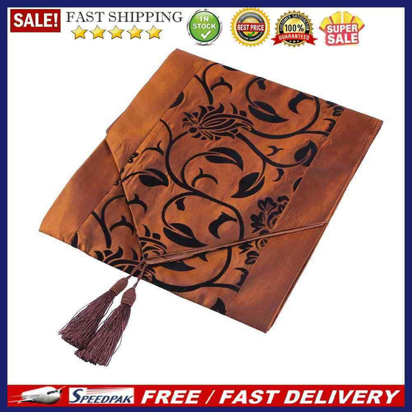 Chameleon Flocking Tablecloth Home Runners Dinner Table Flag Cover(Coffee)