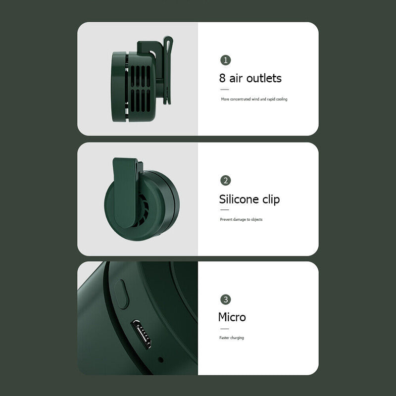 #A Portable Air Cooler Rechargeable Mini Bladeless Electric Fan Ventilador Clip
