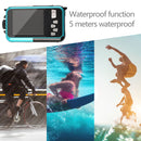 Waterproof Underwater Camera Dual Screen HD 48MP Digital Camera (Blue) Newly