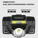 Light Headlight TYPE-C Rechargeable Zoom Light Induction Headlamp With Warning