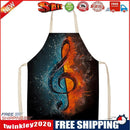 Kitchen Linen Apron Music Note Paint Picnic Coffee Shop Accessory Pinafore