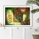 5D DIY Diamond Painting Old Wooden House Corridor Kits Full Round Drill Crafts