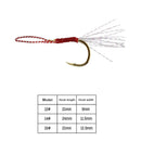 10pcs/set Coloured Wire Single Hook with Barbed Fishhooks for Lakes Rivers Ponds
