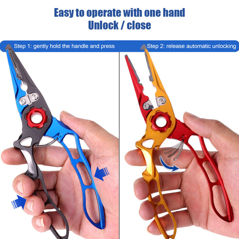 Multifunctional Fishing Pliers Split Ring Line Lures Cutter Hook Remover Tongs