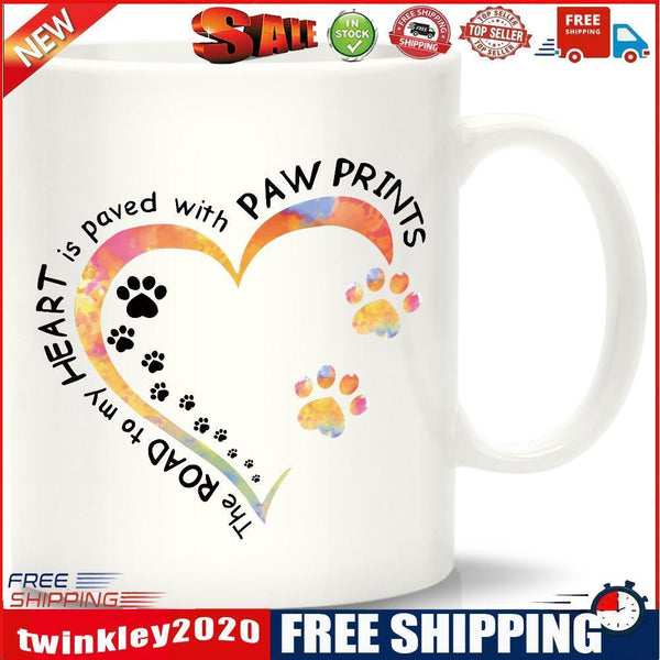 DIY Customized 11oz Ceramic Cup Love Dog Paw Coffee Breakfast Milk Tea Mugs