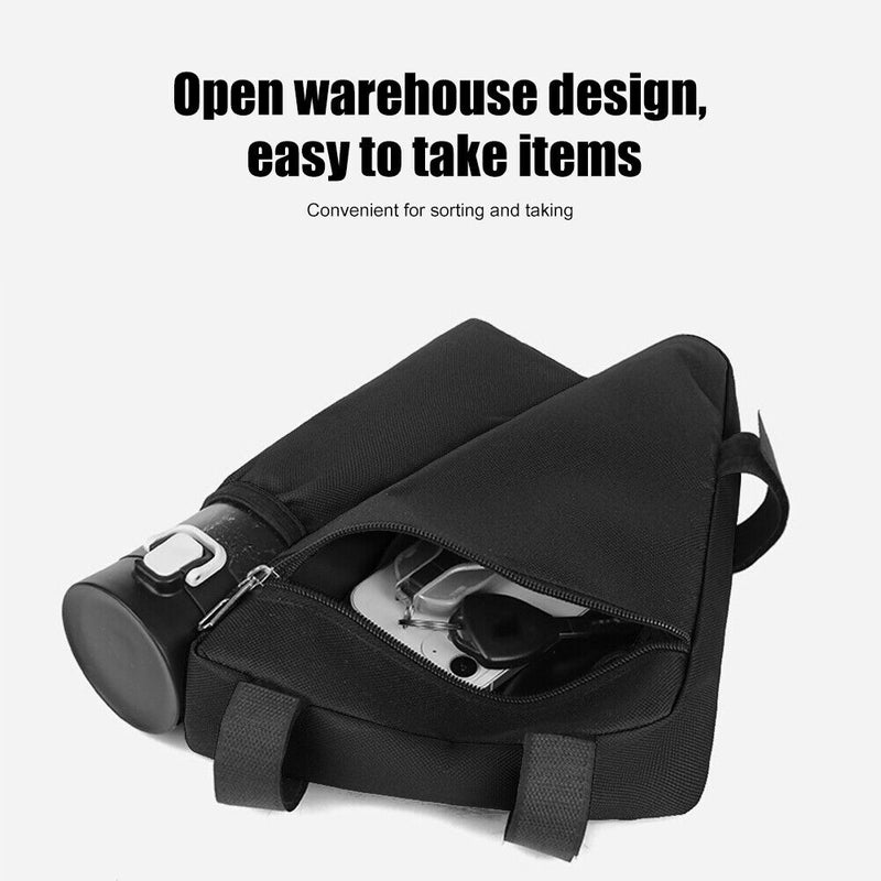 1.2L Triangle Mountain Bike Bag Front Tube Frame Pouch with Water Bottle Pock