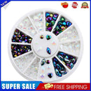 Multi-grids Peach Heart Round Nail Art Decorations Rhinestone Nail Ornament