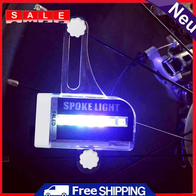Bicycle Spoke Light Battery Powered USB Rechargeable 14RGB LED Wheel Lamp