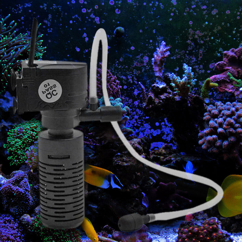 3W 3 in 1 Mini Fish Tank Filter Aquarium Multi-Function Oxygen Submersible Water
