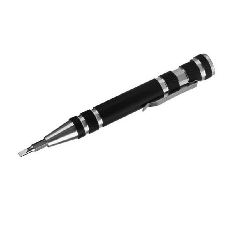 8 in 1 Multiuse Precision Pen Screwdriver Hand Repair Tools Kit (Black) Newly