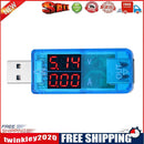 USB Charger DC 3.2-10V 0-3A Red+Red LED Display Current Voltage Meter(Blue)