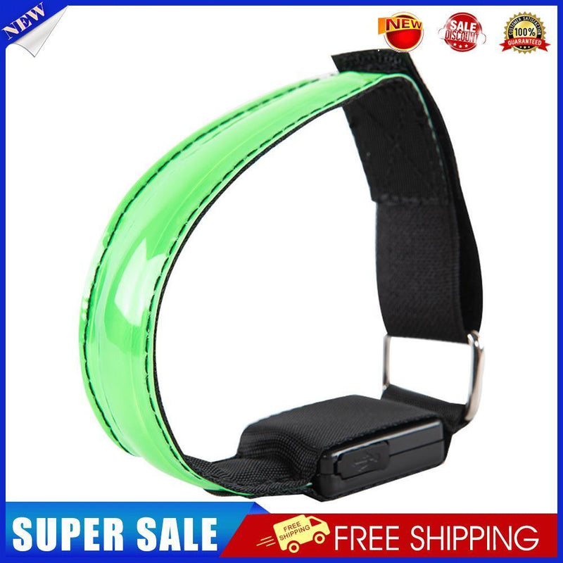 LED Luminous Armband Bracelet Cycling Reflective Warning Wristbands (Green)