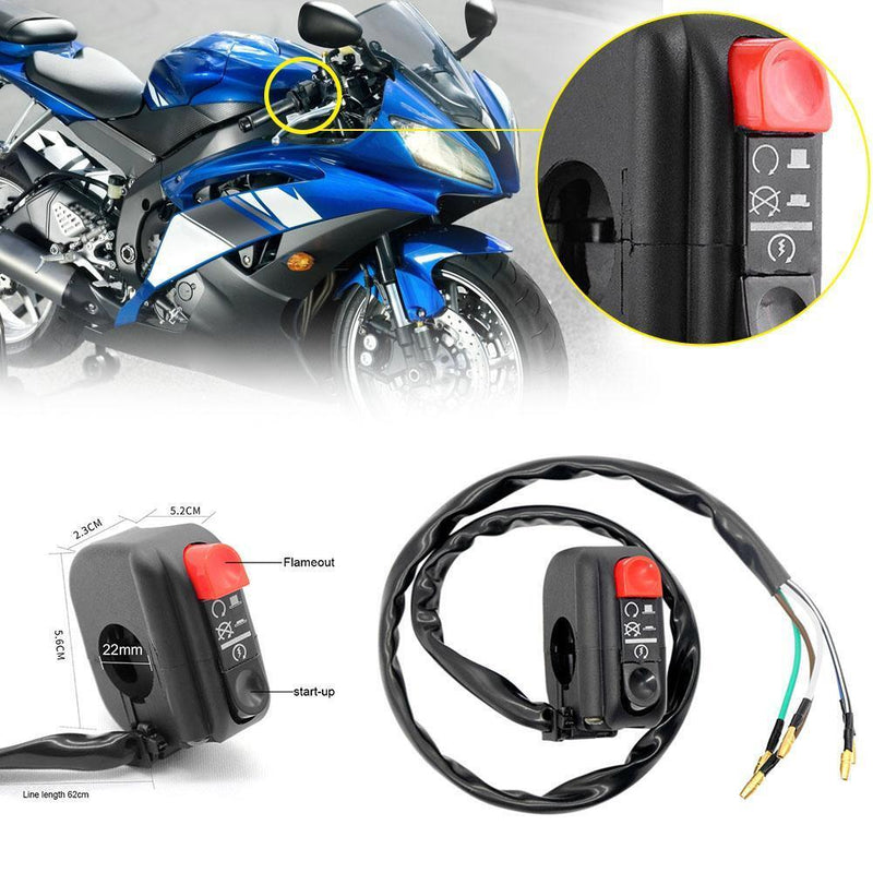 Universal 7/8in Handlebar Motorcycle ATV Start Kill On/Off Button Switch Newly