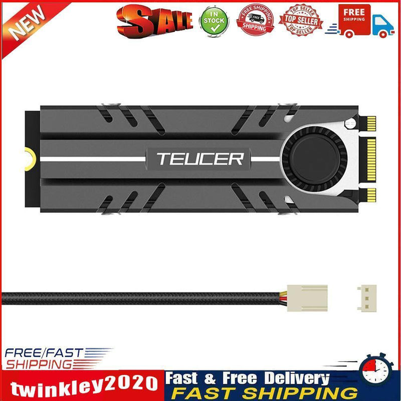 TEUCER 3 Pin M.2 Solid State Hard Disk Fan Heatsink for NVMe NGFF 2280 SSD Newly