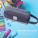 Large Capacity Pencil Case Bags Zipper Solid Stationery Box (Dark Grey) Newly