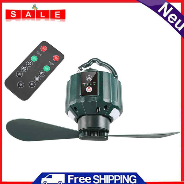 Multifunctional Fan Wireless Remote Control Camping Hanging Fan with LED Lights