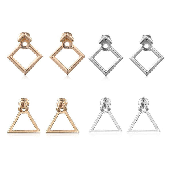 Design Geometric Earrings Triangle Dangle Drop Square Ear Studs Boho Jewelry