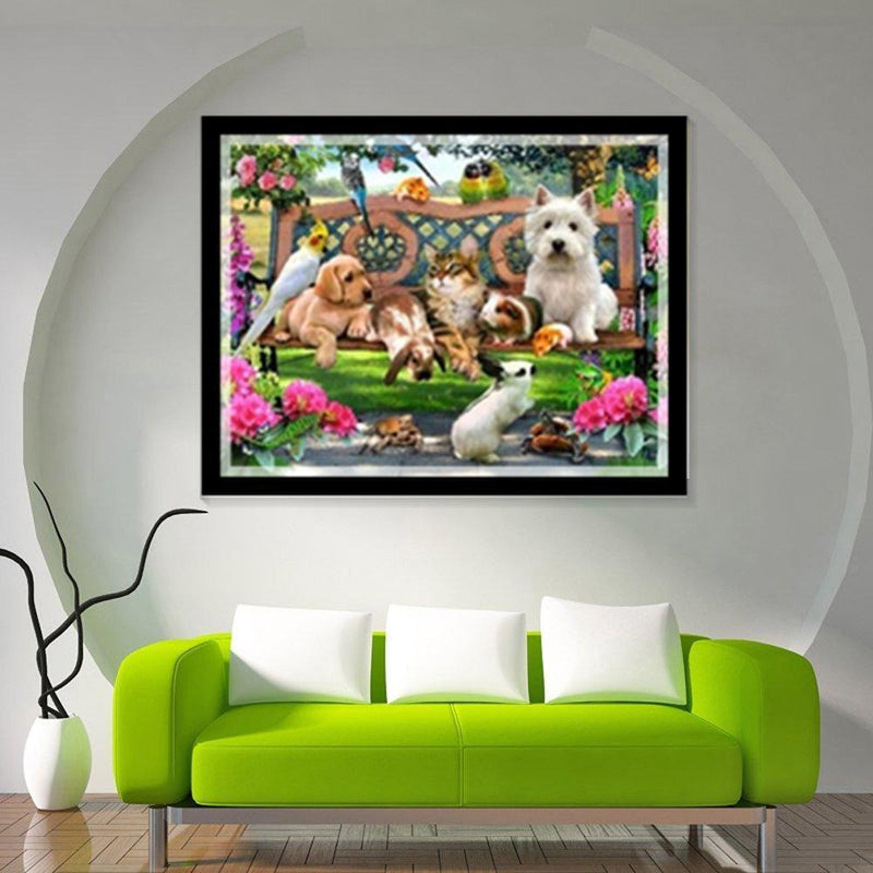 40x30cm Animal Garden DIY 5D Diamond Painting Cross Stitch Needlework Craft