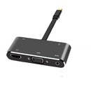 Speaker Adapter 3.5mm Audio Docking Station 4K HDMI VGA USB 3.0 Type-C Hub