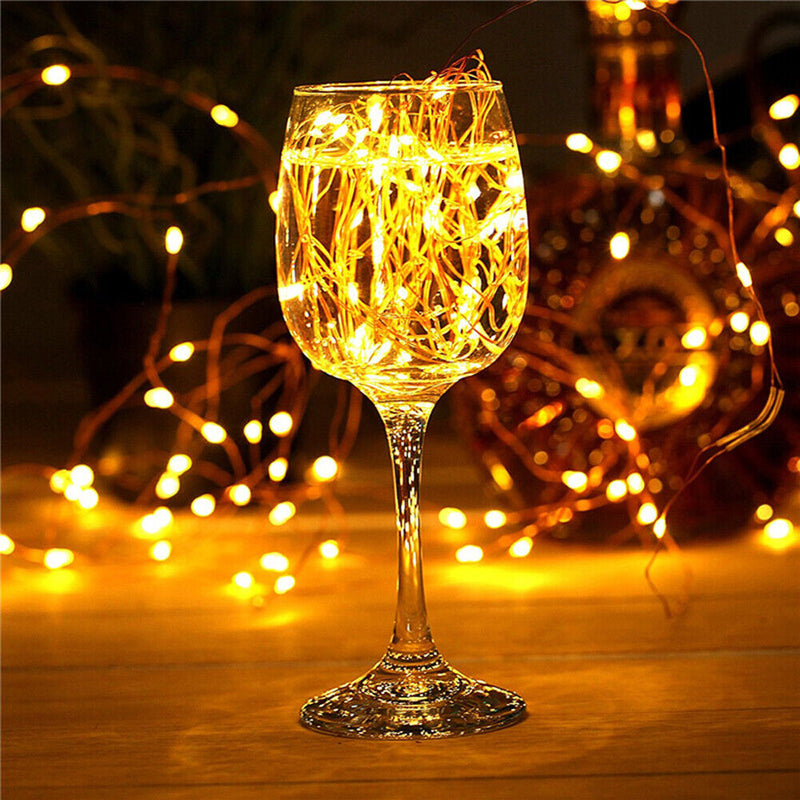 Solar String Lights Waterproof Copper Wire Fairy Lamp (Warm White 200LED) Newly