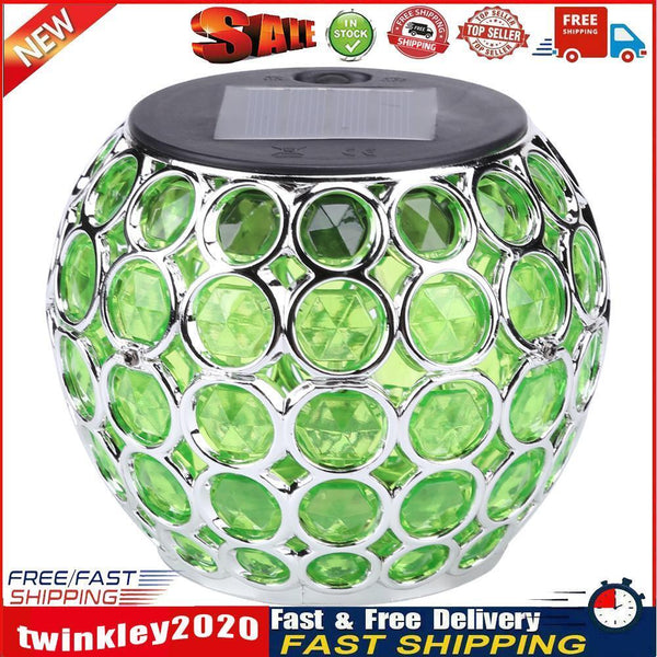 Solar LED Hollow Hanging Ball Light Outdoor Waterproof Garden Lamp (Green) Newly