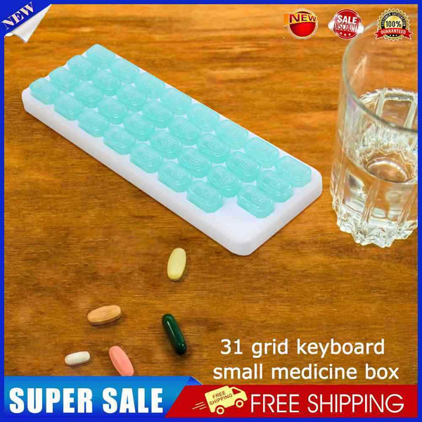 #A 31 Dividers Medicine Organizer Moisture-proof Grid Keyboard Vitamin Medicine