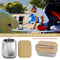Steel Lunch Box Bamboo Wood Cover Portable Picnic Barbecue Bento Container Newly