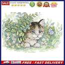 4 Seasons Kitties Pre Printed Cross Stitch Kits 2-Strand 14CT Embroidery Set