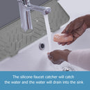 Faucet Absorbent Mat Sink Splash Guard Drying Pads for Kitchen RV (Grey) Newly