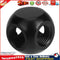 G1/4 Inner Thread 4 Way Water Tube Connector Ball Shaped Adapter(Black) Newly