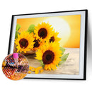 5D Diamond Painting DIY Sunflowers Embroidery Round Rhinestone Cross Stitch