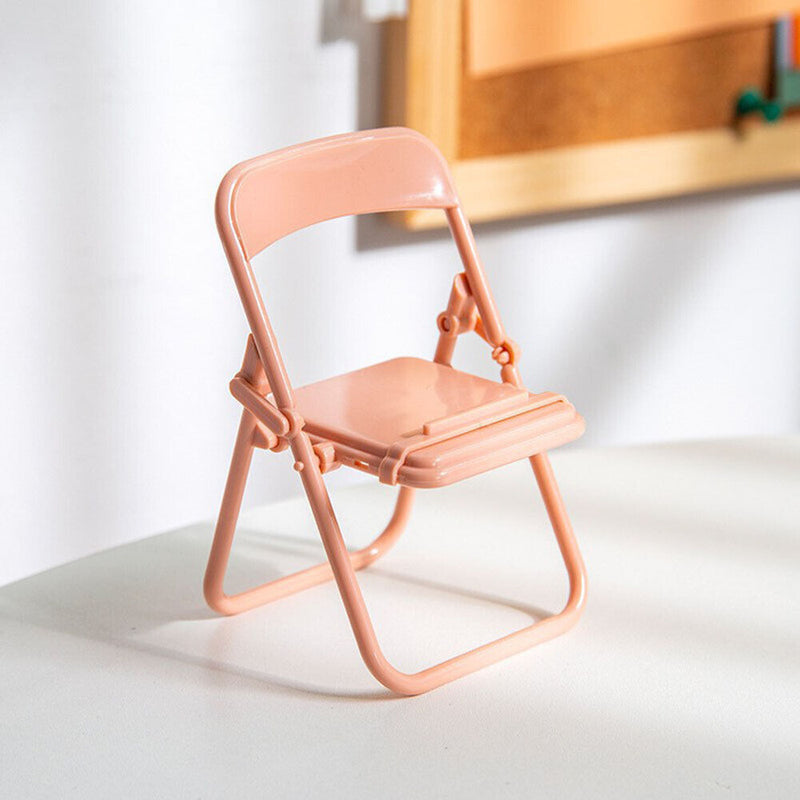 Mini Mobile Holder Creative Folding Chair Table Cell Phone Stand (Pink) Newly