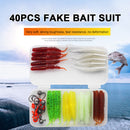 40pcs Soft Fishing Lure Kit Jig Head Hook Bait with Tackle Box (Style A)