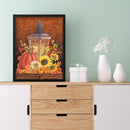 Full Embroidery Pumpkin Light 3-Beach 11CT Printed Cross Stitch Cotton DIY Kit