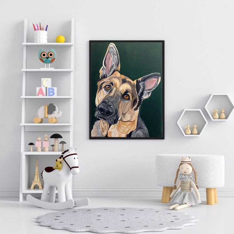 DIY Oil Paint by Numbers Dog Animal Hand Painted Acrylic Drawing Home Decor Kit