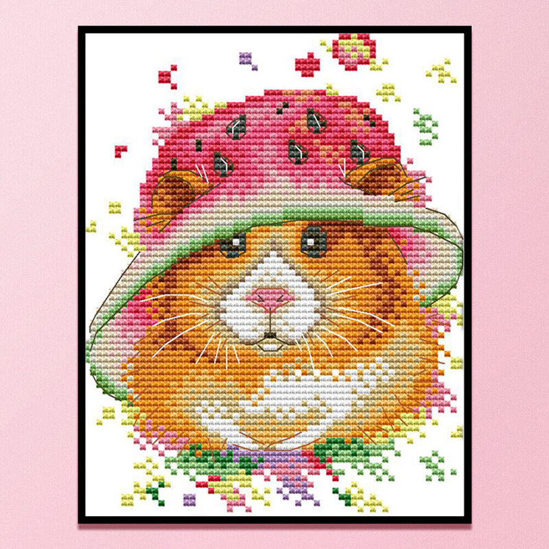 Partial Embroidery Mouse Hat DIY Stamped Canvas 14CT Needlework Sets Home Decor